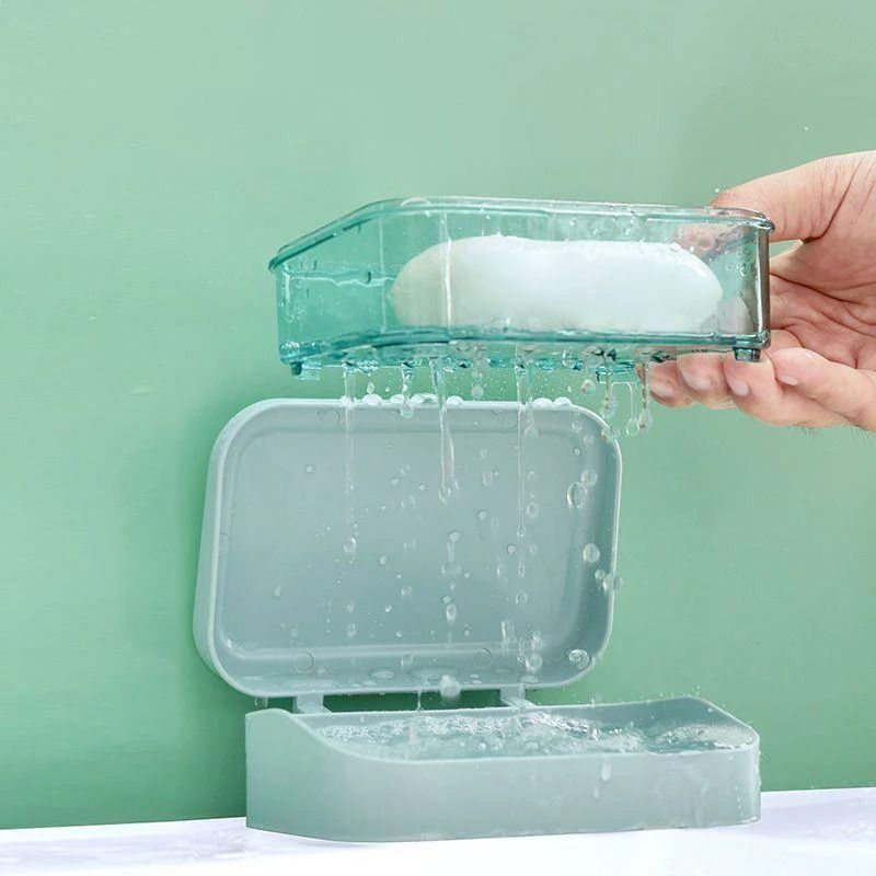 Bathroom Soap Dish With Lid Plastic Portable Soap Box Travel Storage Container