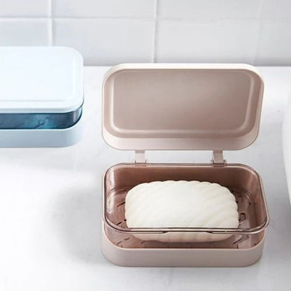 Bathroom Soap Dish With Lid Plastic Portable Soap Box Travel Storage Container