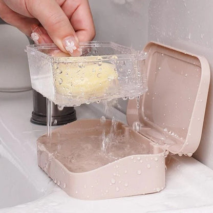 Bathroom Soap Dish With Lid Plastic Portable Soap Box Travel Storage Container