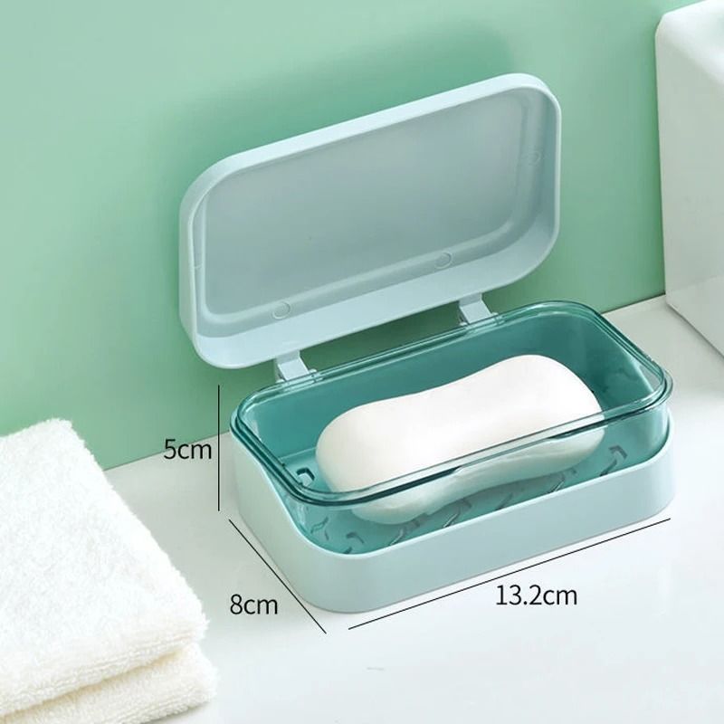 Bathroom Soap Dish With Lid Plastic Portable Soap Box Travel Storage Container