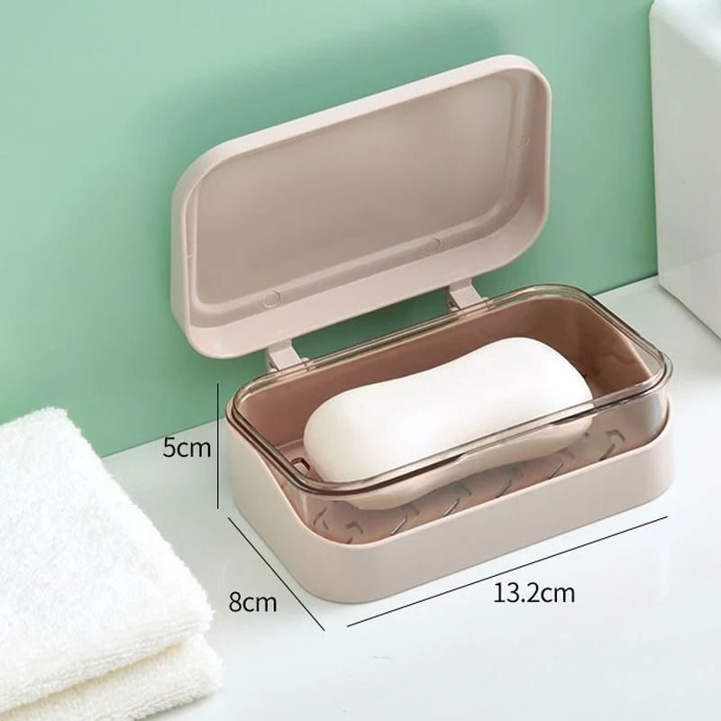 Bathroom Soap Dish With Lid Plastic Portable Soap Box Travel Storage Container