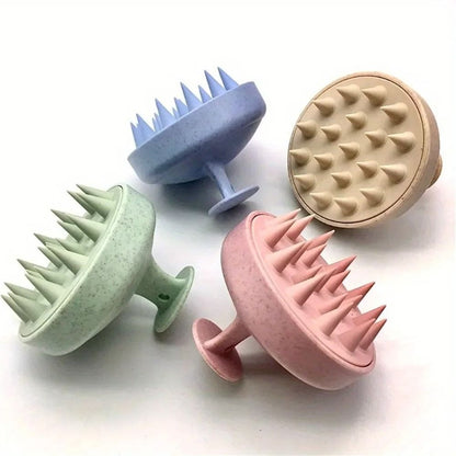 Silicone Shampoo Brush and Body Massage Brush for Hair Washing and Spa Bath