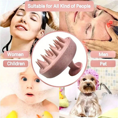 Silicone Shampoo Brush and Body Massage Brush for Hair Washing and Spa Bath