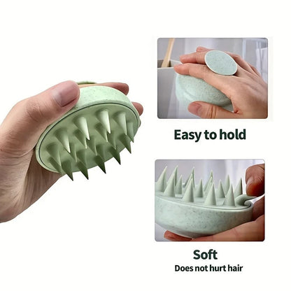 Silicone Shampoo Brush and Body Massage Brush for Hair Washing and Spa Bath