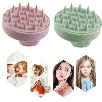 Silicone Shampoo Brush and Body Massage Brush for Hair Washing and Spa Bath