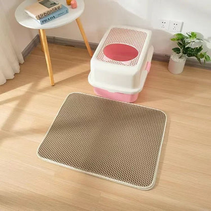 Double Layer Waterproof Cat Litter Mat with Non Slip Design