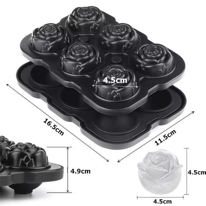 Silicone Rose Ice Cube Tray – Easy-Release Flower Ice Molds for Cocktails & Whiskey