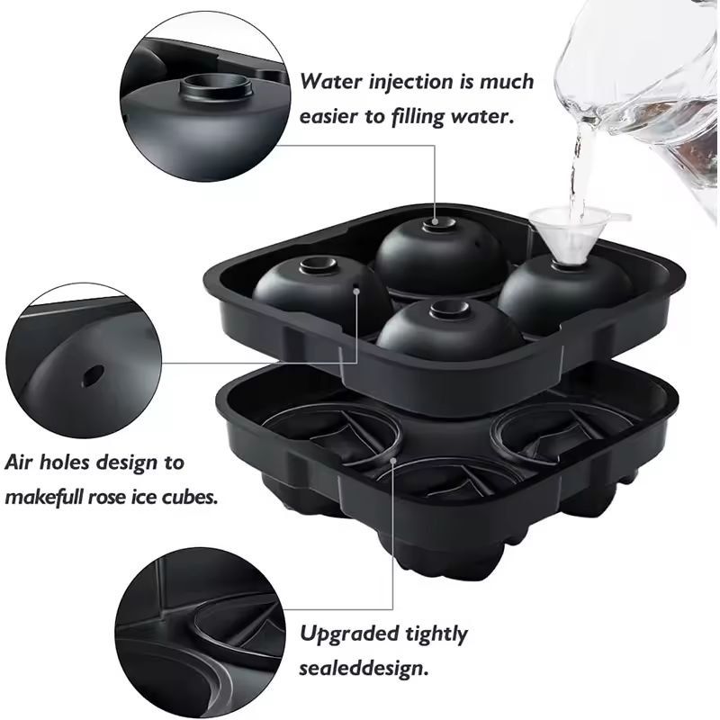 Silicone Rose Ice Cube Tray – Easy-Release Flower Ice Molds for Cocktails & Whiskey