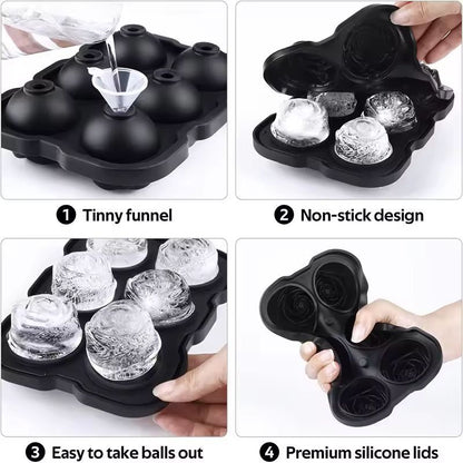 Silicone Rose Ice Cube Tray – Easy-Release Flower Ice Molds for Cocktails & Whiskey