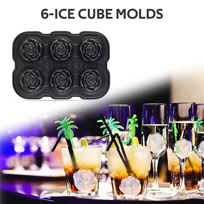 Silicone Rose Ice Cube Tray – Easy-Release Flower Ice Molds for Cocktails & Whiskey