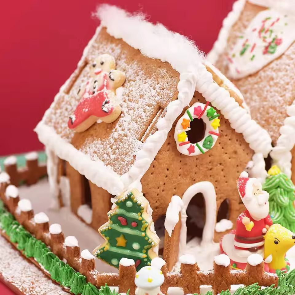 Stainless Steel Holiday Gingerbread House Cookie Cutter Set - 10-Piece Christmas Baking Kit