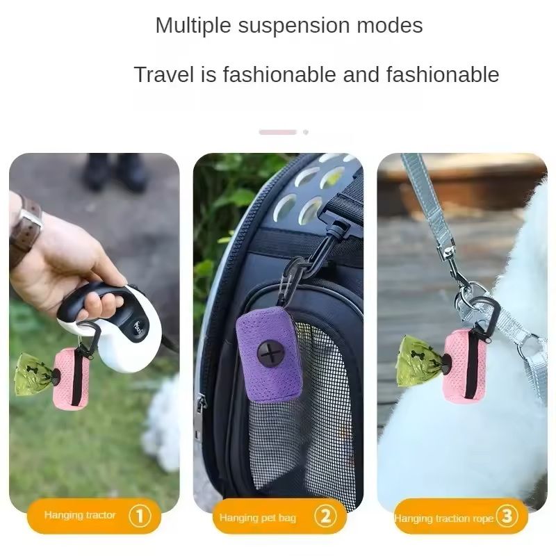 Dog Poop Bag Dispenser Portable Hanging Dog Waste Bag Holder for Walks & Outdoor Use