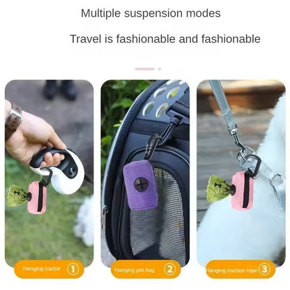 Dog Poop Bag Dispenser Portable Hanging Dog Waste Bag Holder for Walks & Outdoor Use