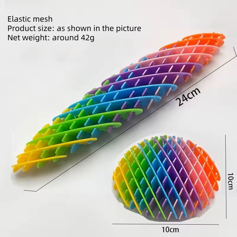 3D Elastic Worm Net Pop-It Toy Stress Relief Fidget & Puzzle Bouncy Sensory Toy