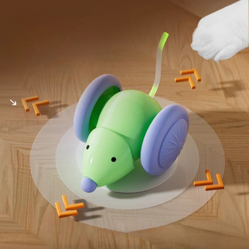 Keep your cat active and entertained with this interactive electric mouse car toy designed to stimulate natural hunting