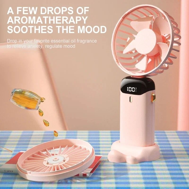 Foldable Portable Neck Hanging Mini Fan with USB Rechargeable Battery