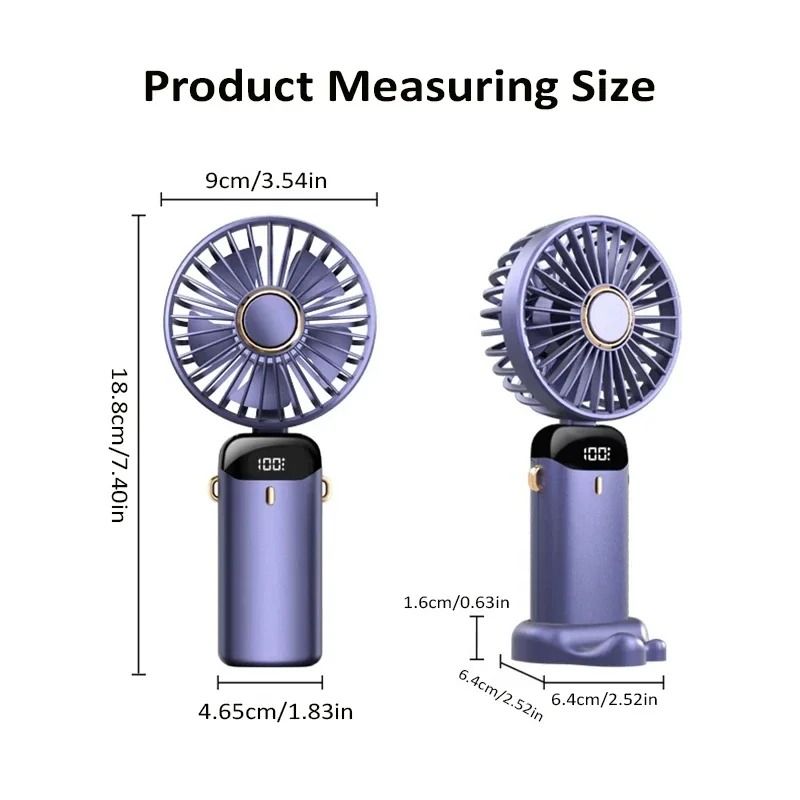 Foldable Portable Neck Hanging Mini Fan with USB Rechargeable Battery