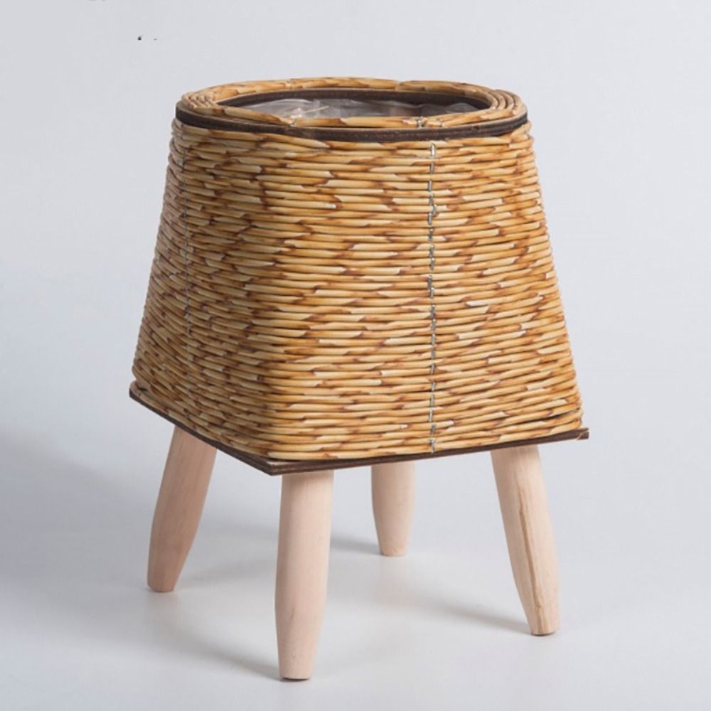 Fashion Rattan Woven Flower Pot, Creative Flower Planters, Durable Hand Wove Plant Stand, With Removable Legs