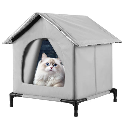 Waterproof Outdoor Cat House, Feral Cat Shelter with Cold Resistance