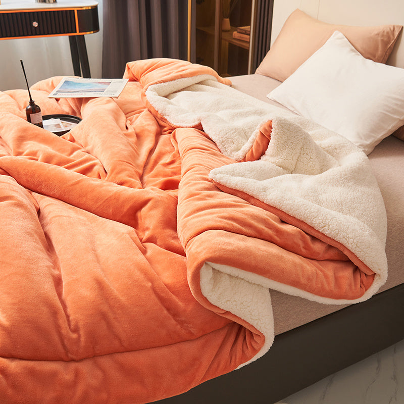 Soft Imitation Lambswool Blanket, Autumn Winter Queen Blanket, High Quality Milk Fleece Sofa Blanket, Double Comfort