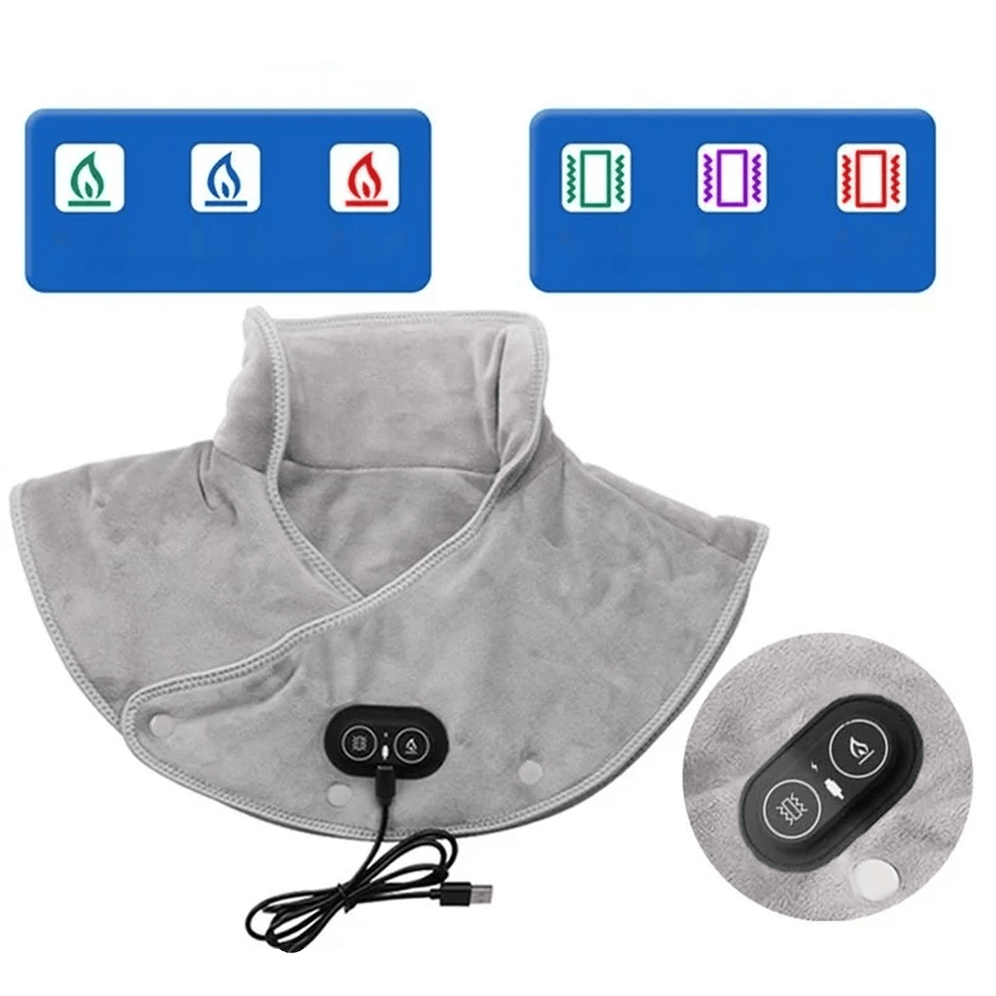 Electric Heating Neck and Shoulder Massager with Infrared Therapy and Vibration