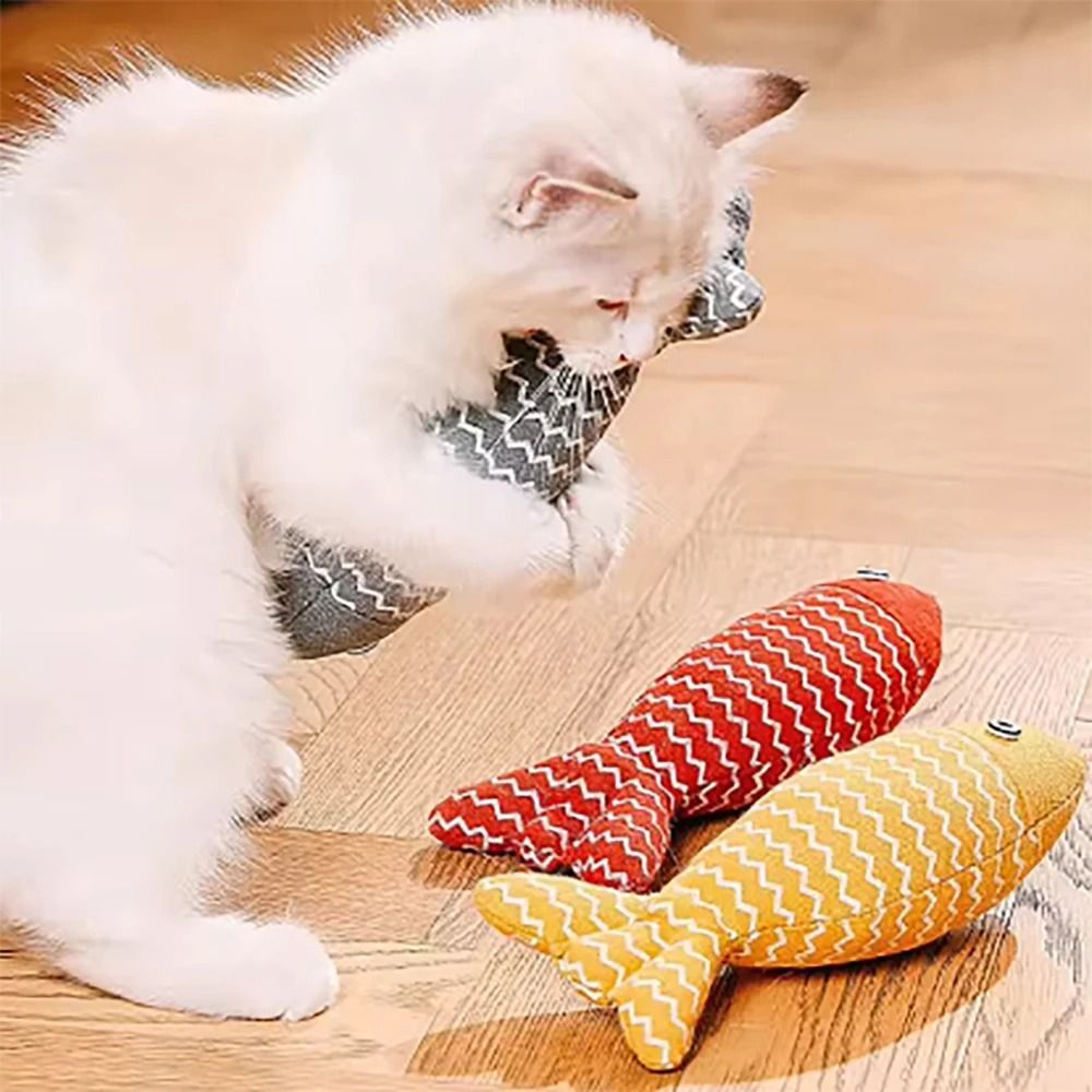 Cat Toy Simulation Fish with Mint Tear Resistant Chew Pillow for Active Indoor Cats