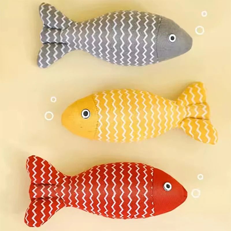 Cat Toy Simulation Fish with Mint Tear Resistant Chew Pillow for Active Indoor Cats