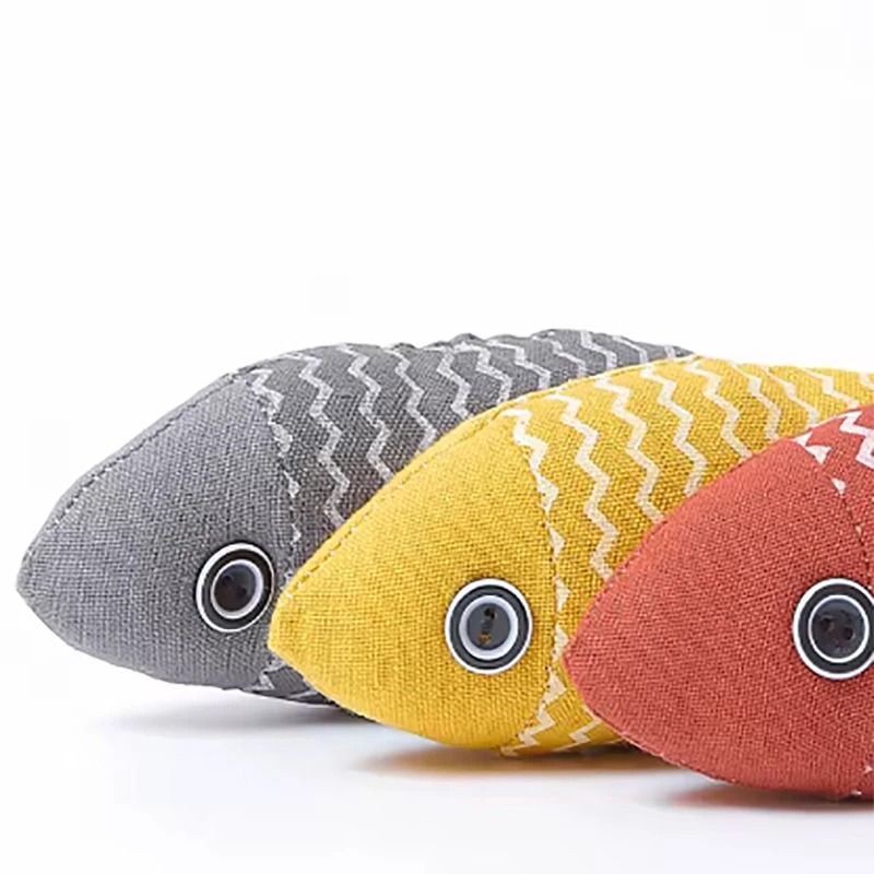 Cat Toy Simulation Fish with Mint Tear Resistant Chew Pillow for Active Indoor Cats