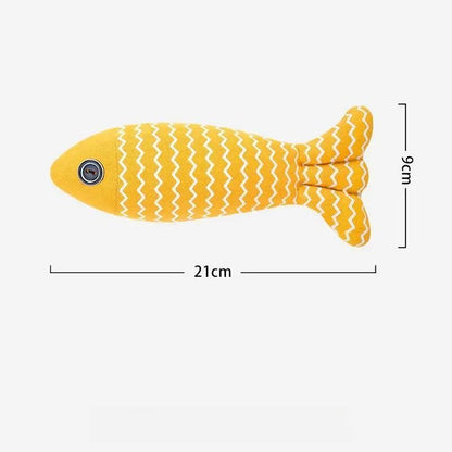 Cat Toy Simulation Fish with Mint Tear Resistant Chew Pillow for Active Indoor Cats