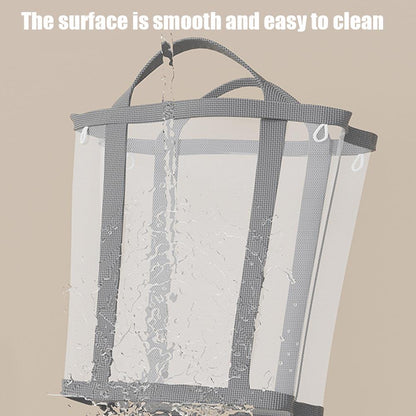 Folding Laundry Basket with Handle for Clothes, Toys Storage, and Bathroom Organization
