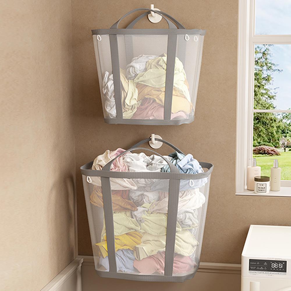 Folding Laundry Basket with Handle for Clothes, Toys Storage, and Bathroom Organization