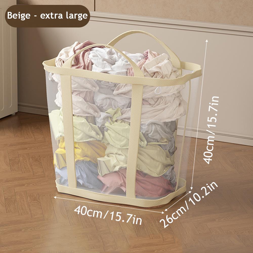 Folding Laundry Basket with Handle for Clothes, Toys Storage, and Bathroom Organization