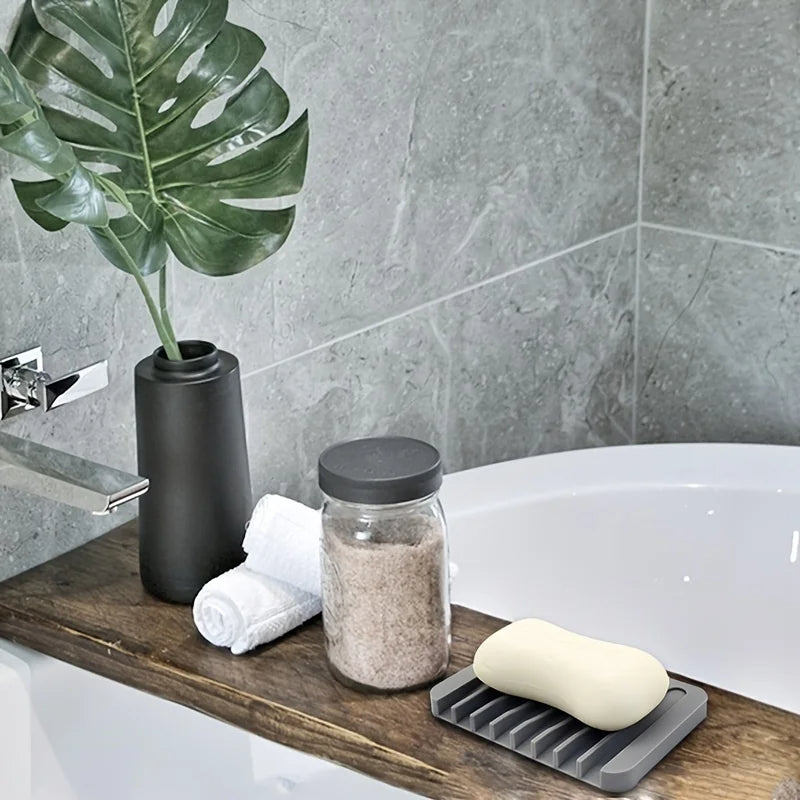 Silicone Soap Saver Waterfall Drainer, Self Draining Soap Dishes, Keep Soap Bars Dry and Clean Holder