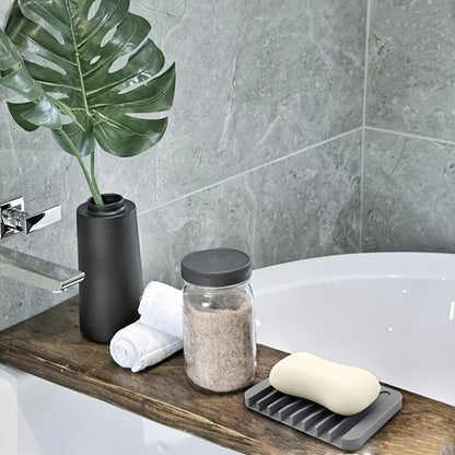 Silicone Soap Saver Waterfall Drainer, Self Draining Soap Dishes, Keep Soap Bars Dry and Clean Holder