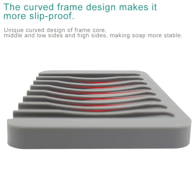 Silicone Soap Saver Waterfall Drainer, Self Draining Soap Dishes, Keep Soap Bars Dry and Clean Holder
