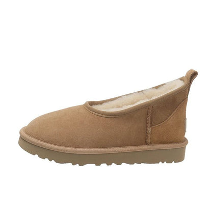 Womens Plush Winter Snow Ankle Boots Warm Cotton Fleece Lined Casual Comfort Flats