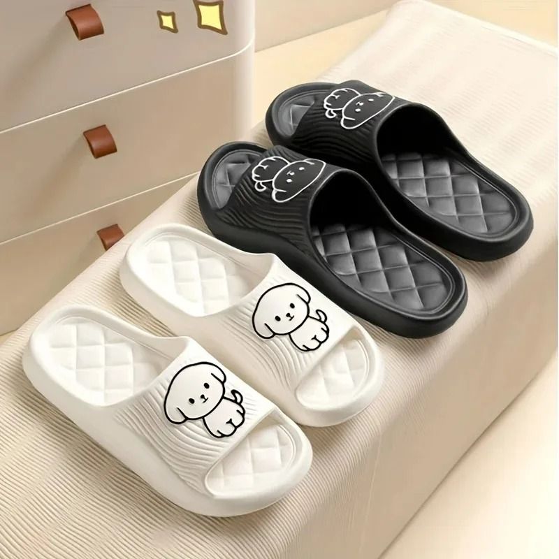 Cute Couple Pillow Slippers Thick EVA Non Slip Indoor Bathroom Sandals for Summer