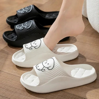 Cute Couple Pillow Slippers Thick EVA Non Slip Indoor Bathroom Sandals for Summer