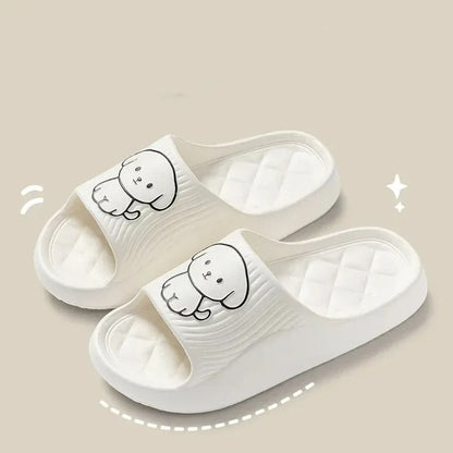 Cute Couple Pillow Slippers Thick EVA Non Slip Indoor Bathroom Sandals for Summer