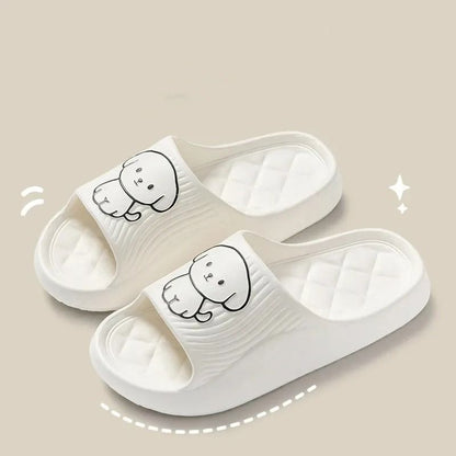 Cute Couple Pillow Slippers Thick EVA Non Slip Indoor Bathroom Sandals for Summer