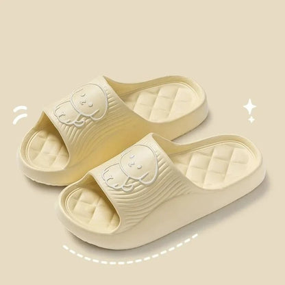 Cute Couple Pillow Slippers Thick EVA Non Slip Indoor Bathroom Sandals for Summer