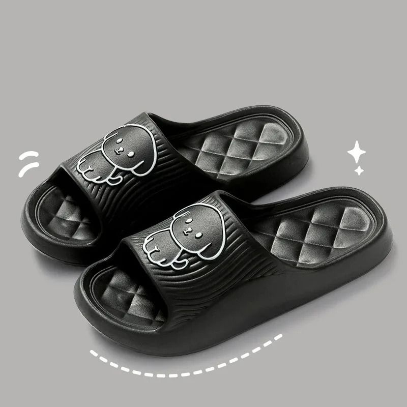Cute Couple Pillow Slippers Thick EVA Non Slip Indoor Bathroom Sandals for Summer