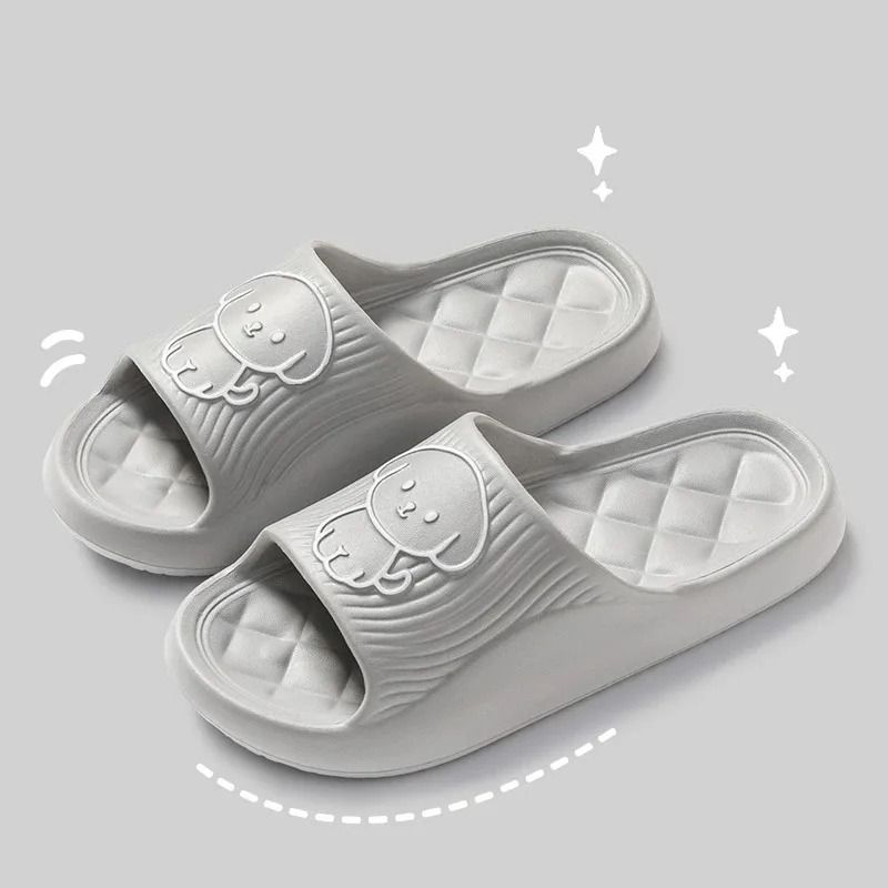 Cute Couple Pillow Slippers Thick EVA Non Slip Indoor Bathroom Sandals for Summer