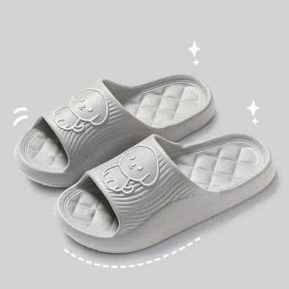 Cute Couple Pillow Slippers Thick EVA Non Slip Indoor Bathroom Sandals for Summer