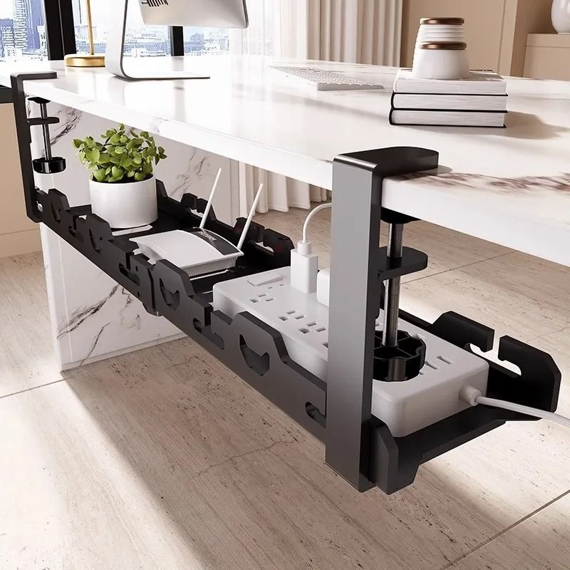 Telescopic Under Table Cable Management Tray With Adjustable Rack