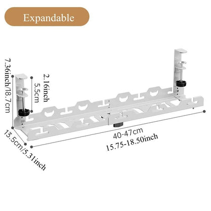 Telescopic Under Table Cable Management Tray With Adjustable Rack