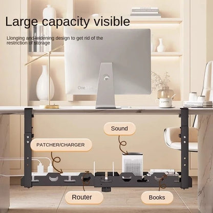 Telescopic Under Table Cable Management Tray With Adjustable Rack