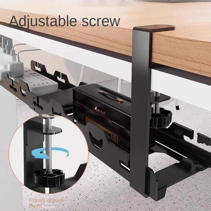 Telescopic Under Table Cable Management Tray With Adjustable Rack
