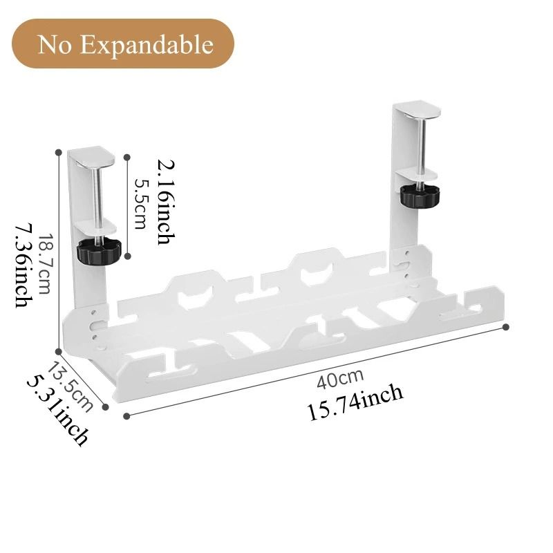 Telescopic Under Table Cable Management Tray With Adjustable Rack