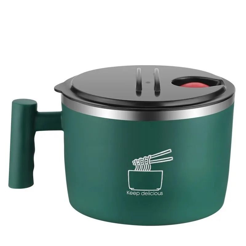 Stainless Steel Instant Noodle Bowl With Lid and Portable Handle